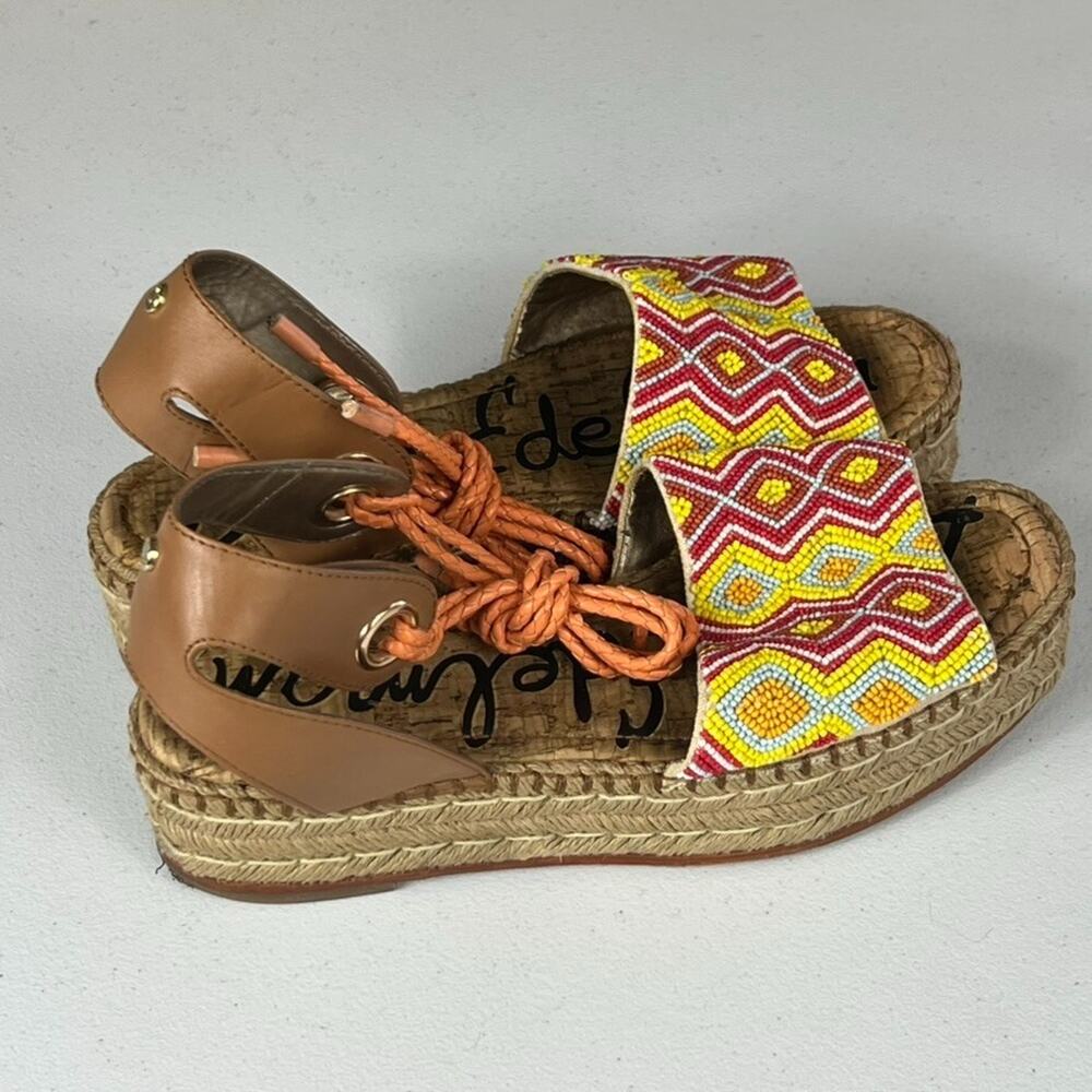 Sam Edelman Neera Espadrille Platform Sandals Women's Size 8.5 Boho Hippie Artsy - Picture 5 of 8